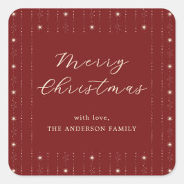 赤とクリームの星 メリークリスマス スクエアシール