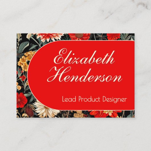 赤とクリームの暗いフローラ強力な通話カード コーリングカード (正面)