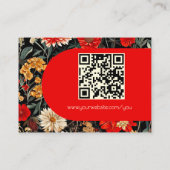 赤とクリームの暗いフローラ強力な通話カード コーリングカード (裏面)