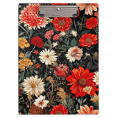 赤とクリームの濃いフローラクリップボード クリップボード (正面)