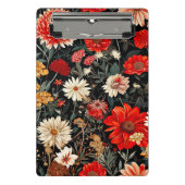 赤とクリームの濃いフローラミニクリップボード ミニクリップボード (正面)