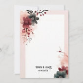 赤とクリームエレガントのフローラ結婚の 招待状 (裏面)