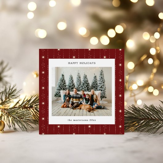 赤とクリームスター壁紙フォトホリデーカード シーズンカード