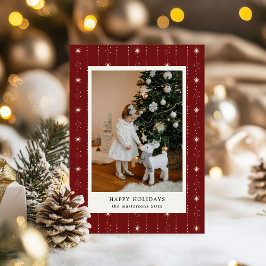 赤とクリームスター壁紙フォトホリデーカード シーズンカード