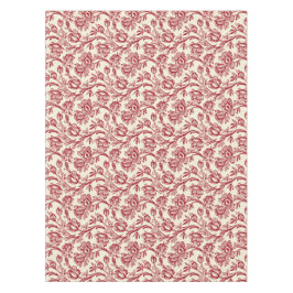 赤とクリームチューリップToile - フランスの Country Decor テーブルクロス