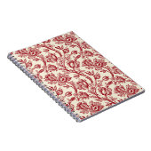 赤とクリームチューリップToile - フランスの Country Decor ノートブック (右側)