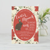 赤とクリームフローラバニーイースターエッグ、イースターブランチ 案内状 (スタンド正面)