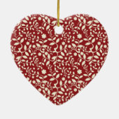 赤とクリームフローラ セラミックオーナメント (裏面)