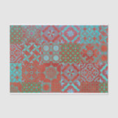 赤とクール青のトレンディー·エーゲのタイル 薄葉紙 (正面)