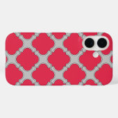赤とグレーのかたばみの模様 Case-Mate iPhoneケース (裏面 (横))