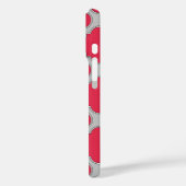 赤とグレーのかたばみの模様 Case-Mate iPhoneケース (裏面 / 左)