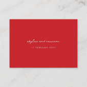 赤とグレーのタンポポ花ラブハート結婚ズ プレイスカード (裏面)