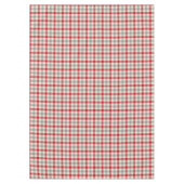赤とグレーのファームスタイルのチェック テーブルクロス (正面)