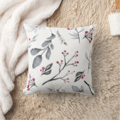 赤とグレーのホリーを独自の色に変更 クッション (ブランケット)