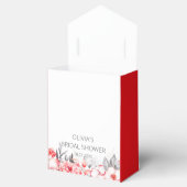 赤とグレーの水彩花のブライダルシャワー フェイバーボックス (オープン)
