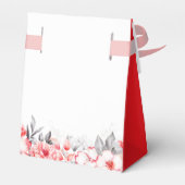 赤とグレーの水彩花のブライダルシャワー フェイバーボックス (裏面サイド)