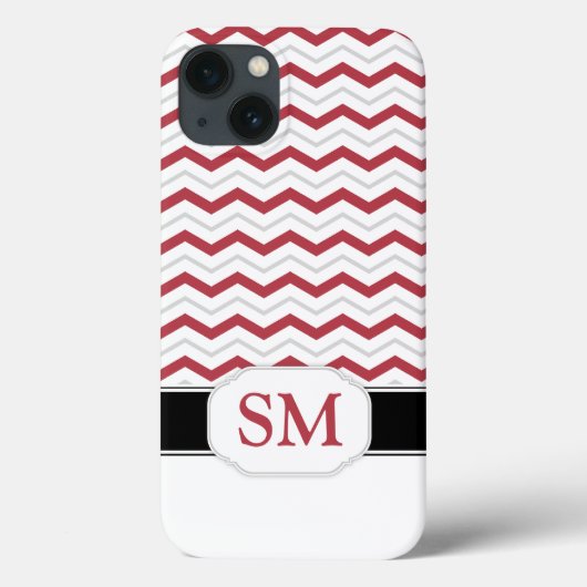 赤とグレーのChevron Monogram iPad 2/3/4ケース Case-Mate iPhoneケース (裏面)