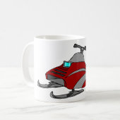 赤とグレー スノーモービル コーヒーマグカップ (正面左)