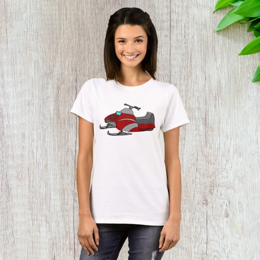 赤とグレー スノーモービル Tシャツ