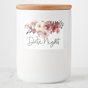 赤とサーモンピンクのバラのフラワーアレンジメント デートの夜の花瓶 フードラベル