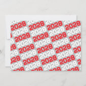 赤とシルバーのモダンな卒業写真招待状 招待状 (裏面)