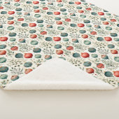 赤とシンプル緑のクリスマスバウブルの装飾 シェルパブランケット (3/4)