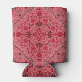 赤とスイカのピンクのフローラタイル 缶クーラー (裏面)