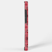 赤とスイカのピンクのフローラタイル SAMSUNG GALAXYケース (右側面)