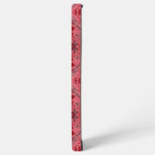 赤とスイカのピンクのフローラタイル SAMSUNG GALAXYケース (左側面)