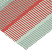 赤とストライプの緑のパターン ショートテーブルランナー (コーナー)