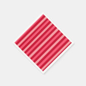 赤とストライプピンクのバレンタイン スタンダードカクテルナプキン (角)