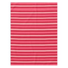赤とストライプピンクのバレンタイン テーブルクロス