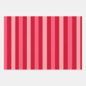 赤とストライプピンクのバレンタイン ラッピングペーパーシート (正面2)