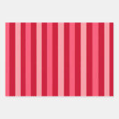 赤とストライプピンクのバレンタイン ラッピングペーパーシート (正面)