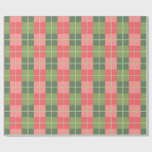 赤とセージ緑の正方形 ラッピングペーパー (フラット)