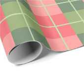 赤とセージ緑の正方形 ラッピングペーパー (ロールコーナー)