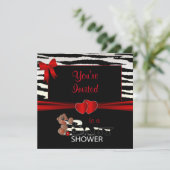 赤とゼブラの縞模様（赤） 招待状 (スタンド正面)