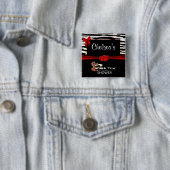 赤とゼブラストライプベビーシャワー 缶バッジ (インサイチュ)