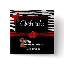 赤とゼブラストライプベビーシャワー