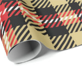 赤とタンの格子 ラッピングペーパー (ロールコーナー)