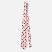 赤とタンモダンフォークアートクリスマスツリー ネクタイ (正面)