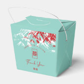 赤とターコイズ竹葉の中国の結婚 フェイバーボックス (裏面サイド)