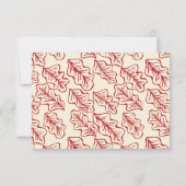 赤とターコイズ素朴の結婚返信RSVPカード 出欠カード (裏面)