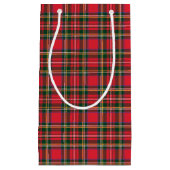 赤とタータンチェックパターン スモールペーパーバッグ (正面)