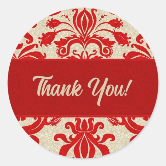 赤とチューペダマスクありがとう ラウンドシール (正面)