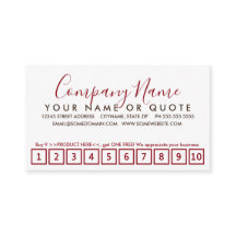 赤とチョコレートストロークロイヤリティパンチカード