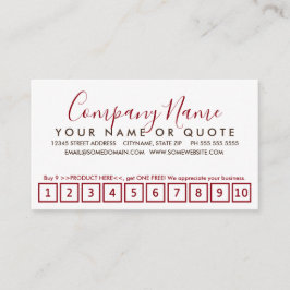 赤とチョコレートストロークロイヤリティパンチカード ロイヤリティカード