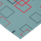 赤とティール(緑がかった色)の四角形の喜び テーブルクロス (アングル)