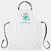 赤とティール(緑がかった色)の清掃サービスのロゴビジネスかわいい エプロン (正面)