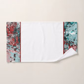 赤とティール(緑がかった色)(ばちゃばちゃ)跳ねるバスタオルセット バスタオルセット (ハンドタオル)